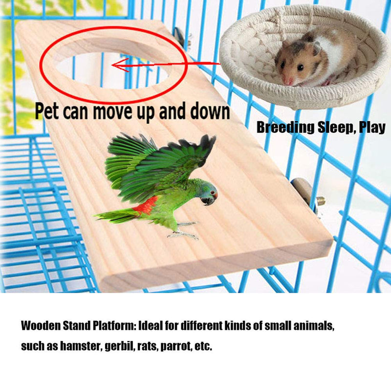 [Australia] - Canary Nest Pet Perch Cotton Rope Bird Breeding Wood Stand Platform for Small Animals Pigeon Parrot Parakeet Conure Budgie Gerbil Rat Mouse Chinchilla Hamster Cage Accessories Exercise Toy 