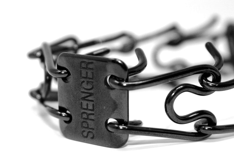 Herm Sprenger Black Stainless Steel Prong Dog Training Collar with Swivel Ultra-Plus Pet Pinch Collar No-Pull Collar for Dogs Anti Pull Training Collar Made in Germany 16in (41cm) x 2.25mm - PawsPlanet Australia