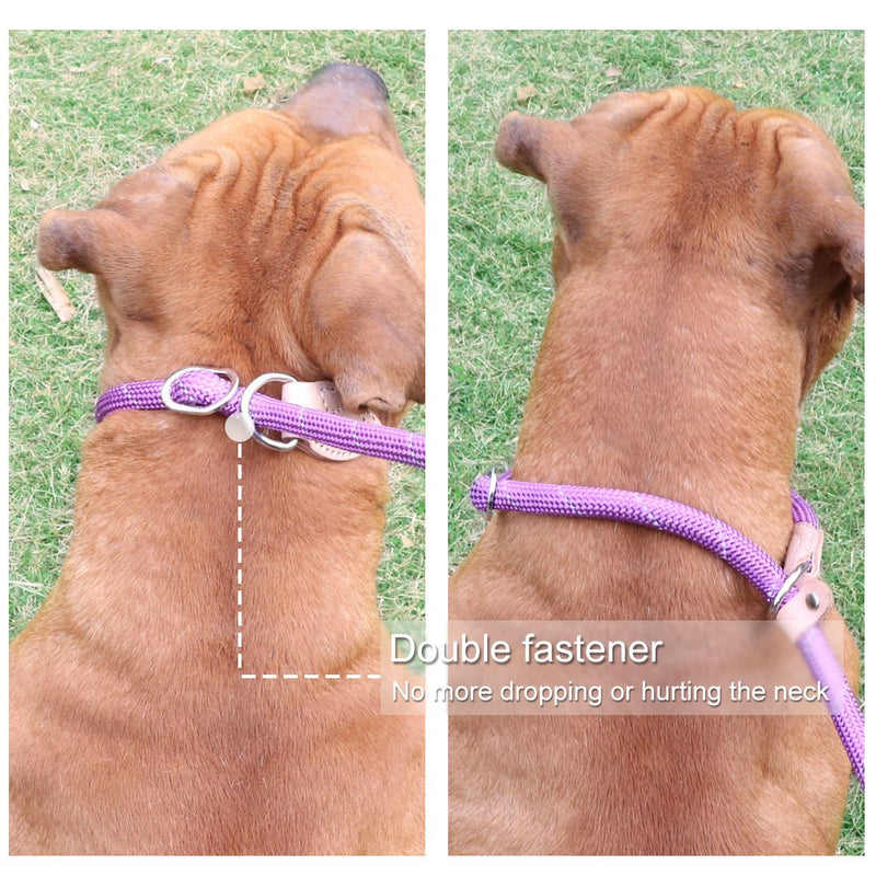 Grand Line Retriever Leash with Pull Stop, 150 cm Moxon Leash Reflective Dog Leash, Safe Durable Training Leash Moxon Leash for Small Medium and Large Dogs - 14mm, Purple 1.4x150 cm (Pack of 1) - PawsPlanet Australia