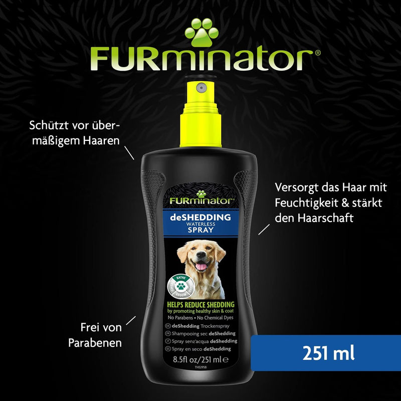FURminator deShedding dog spray - dry spray for grooming and reducing loose hair, without rinsing, 250ml version 2.0 - PawsPlanet Australia