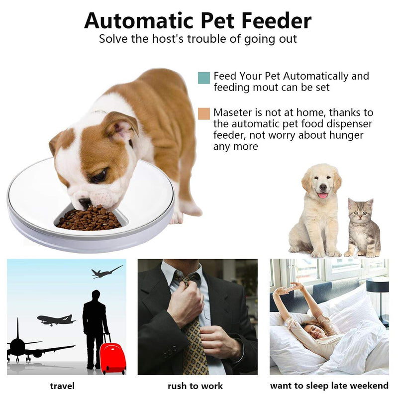 [Australia] - 4pawslife 6 Meal Automatic Pet Feeder Food Dispenser with Digital Timer and Music Broadcast for Cats and Dogs 