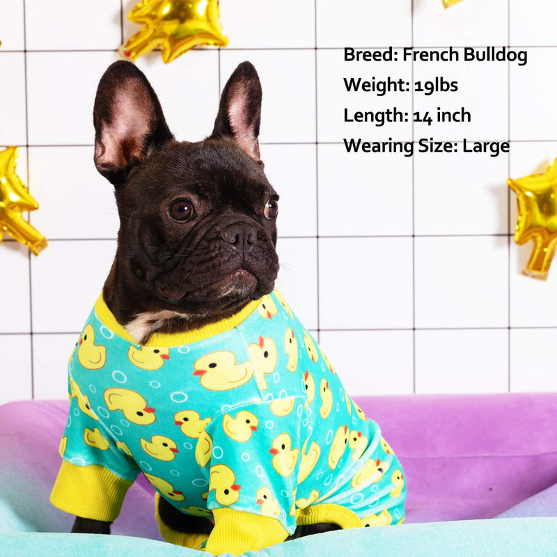 kyeese Dog Pajamas Yellow Ducks for Small Dogs Soft Material Stretchable Dog Pjs Cat Pajama Dog Apparel X-Small - PawsPlanet Australia