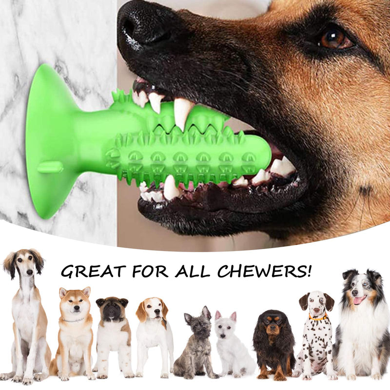 Dog Toothbrush Chew Toy for Aggressive Chewers, Tough Dog Dental Chewing Toys Indestructible Puppy Toys Interactive Dog Toys Teething Toys for Puppies Dogs Teeth Cleaning for Small Medium Large Breed Green - PawsPlanet Australia