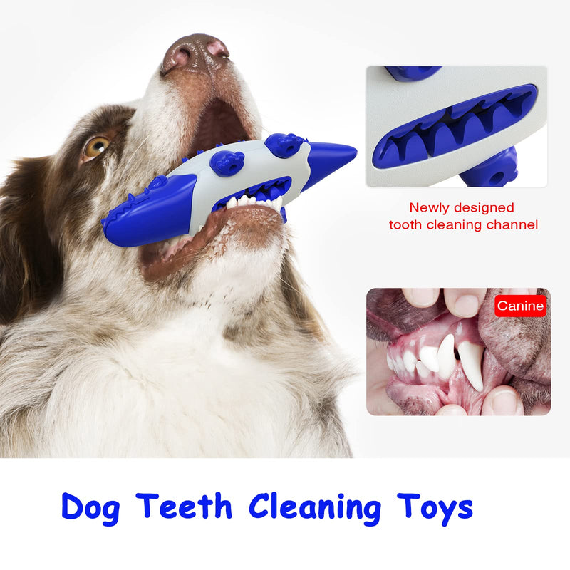 Dog Chew Toys for Large/Medium Aggressive Chewers,Interactive Dog Toys,Tough&Soft Natural Rubber Dog Gifts Blue - PawsPlanet Australia