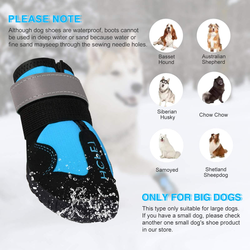 esafio Waterproof Anti Slip Dog Shoes, Outdoor Hiking Sport Dog Shoes for Big Large Dogs (7#, Blue) 7# - PawsPlanet Australia