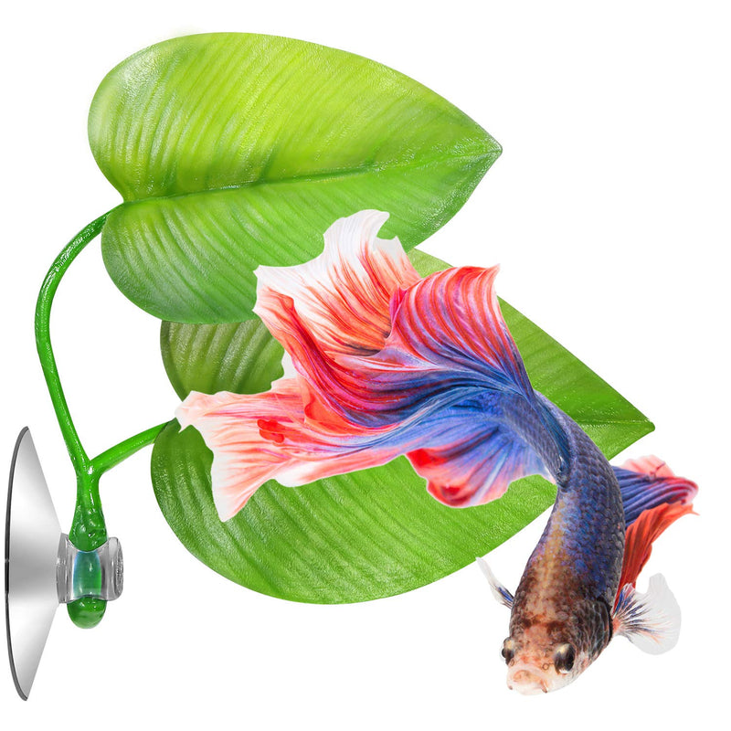 [Australia] - 4 Pieces Betta Bed Leaf Hammock for Betta Fish, Lightweight and Realistic Resting Spot, No BPA, Practical, Comfortable and Safe Double Leaf 