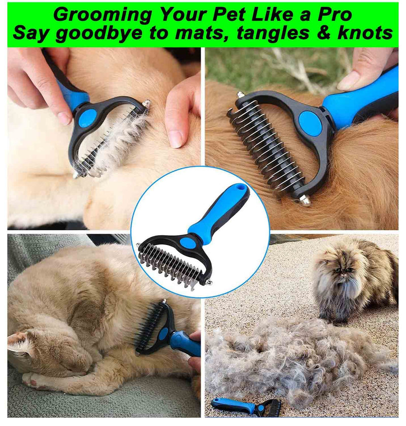 Hyda Upgraded Undercoat Rake for Dogs, Cat Dematting Tool, Perfect Deshedding Brush and Grooming Rake for Tangles, Knots or Mats Removal - PawsPlanet Australia
