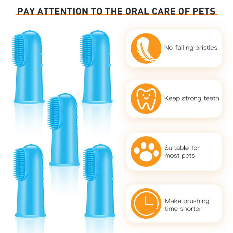 40 Pieces Dog Toothbrushes Set Including 35 Pcs Long Handled Dual Headed Toothbrush and 5 Pcs Finger Toothbrush, Pet Tooth Brushing Kit for Dogs Puppy Cats Most Pets Dental Care - PawsPlanet Australia