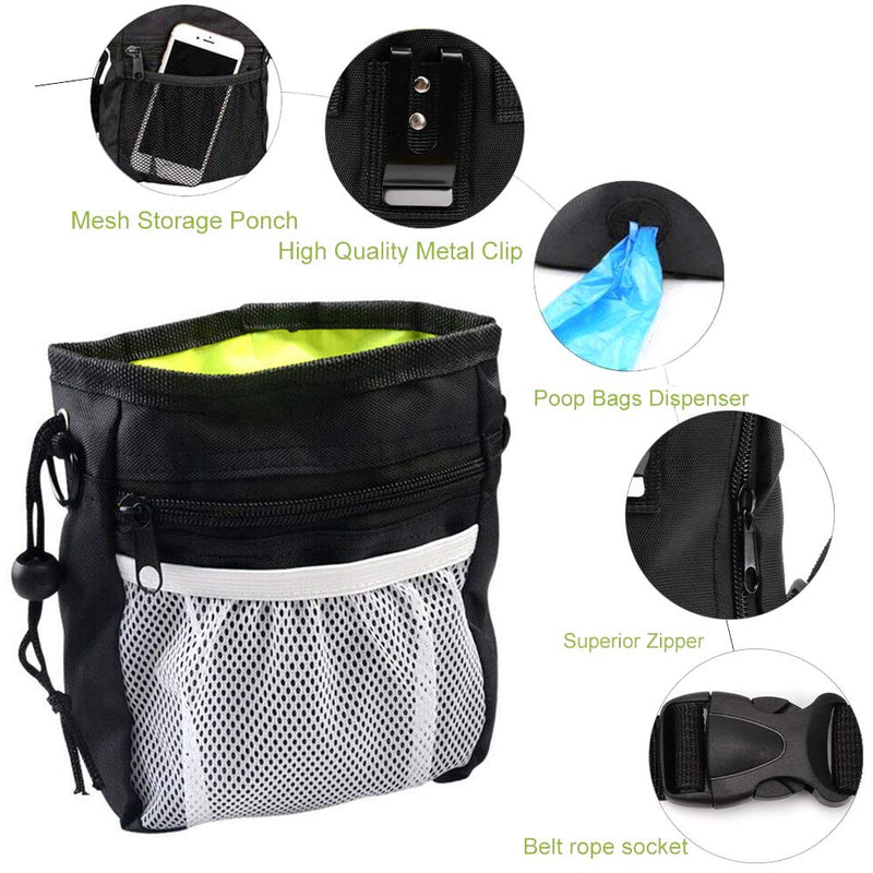 [Australia] - Dog Treat Pouch Bag Puppy Dog Training Snack Bag Built-in Poop Bag Dispenser with Adjustable Waist Belt Pouch and Shoulder Strap 3 Ways to Wear Hand-Free for Dog Walking Training 