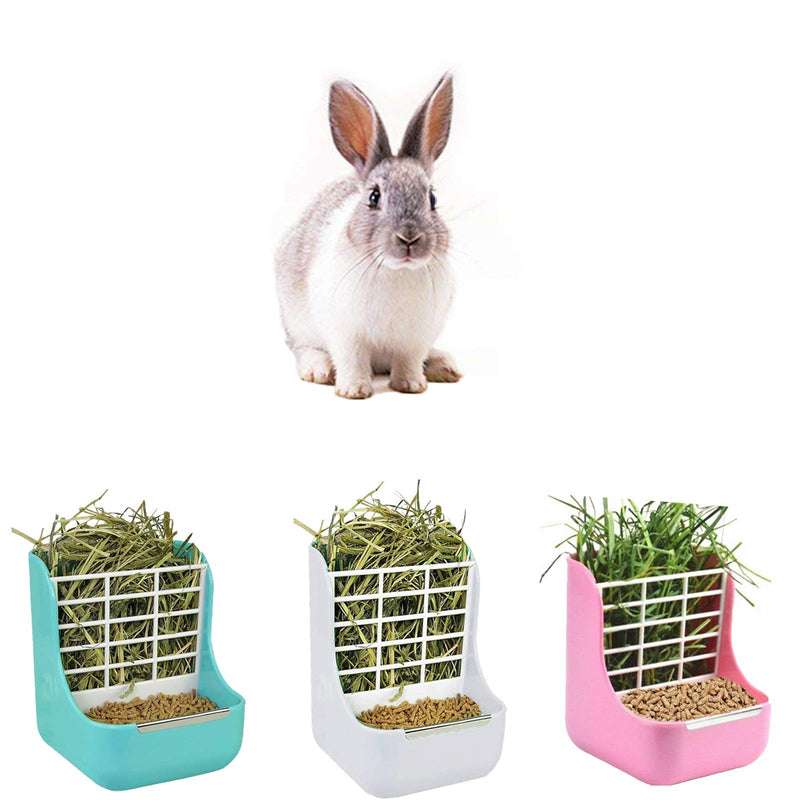 [Australia] - STTQYB Rabbit Hay Feeder, Bunny Feeder Rabbit Guinea Pig Feeder 2 in 1 Hay Food for Guinea Pig Bunny Rabbit Food Hay Feeder Small Animals Food Hay Feeder 1 Pack Blue 