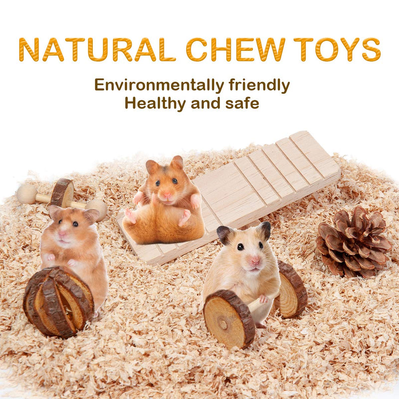 Dono Hamster Guinea Pig Toys - Natural Wooden Play Toy Exercise Bell Roller Teeth Care Molar Toy for Guinea Pig Chinchilla Hamster Parrot Bunny Fun Pet Balls Small Pets Play Toy - PawsPlanet Australia