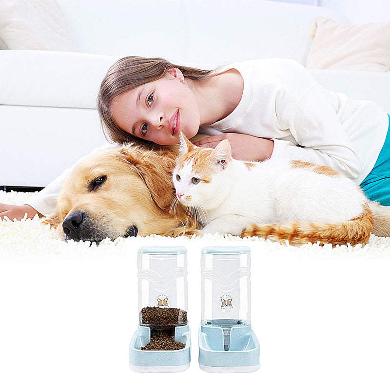 Pet Water Feeder Dispenser, Automatic Pet Waterer,Dog Cat Water Food Combo,Pet Water Dispenser Station,Automatic Gravity Water Drinking Fountain Bottle Bowl Dish Stand 1 Gal (3.8L Feeder Foundation) 3.8L feeder foundation - PawsPlanet Australia