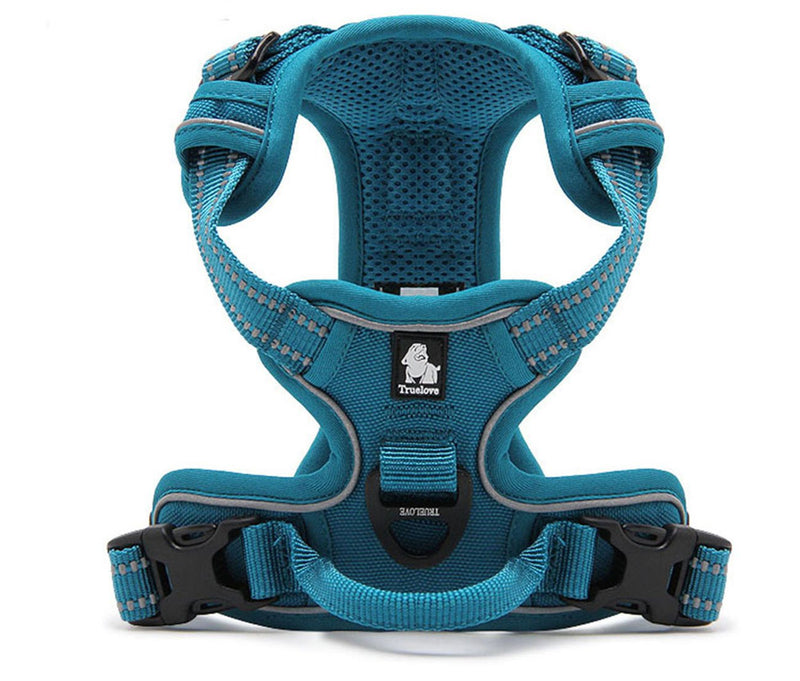 [Australia] - TRUE LOVE Adjustable No-Pull Dog Harness Reflective Pup Vest Harnesses Comfortable Control Brilliant Colors Truelove TLH5651(Blue,M) 