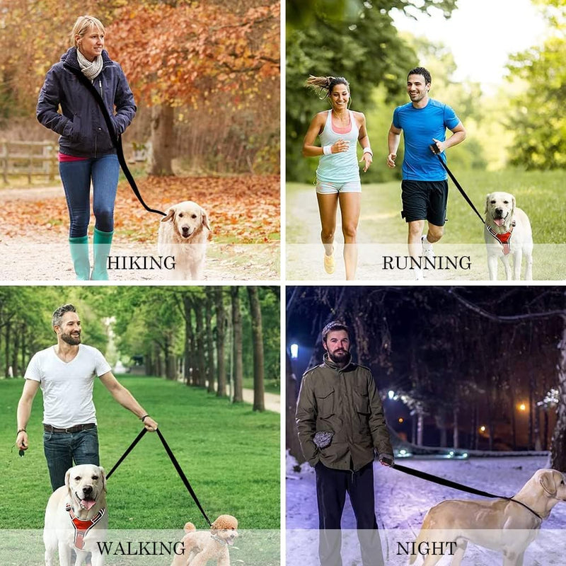 Hands-free leash, dog leash, double dog leash, nylon dog leash, no tangling, 360° rotating splitter double leash for two dogs, for small medium and large dogs running training - PawsPlanet Australia