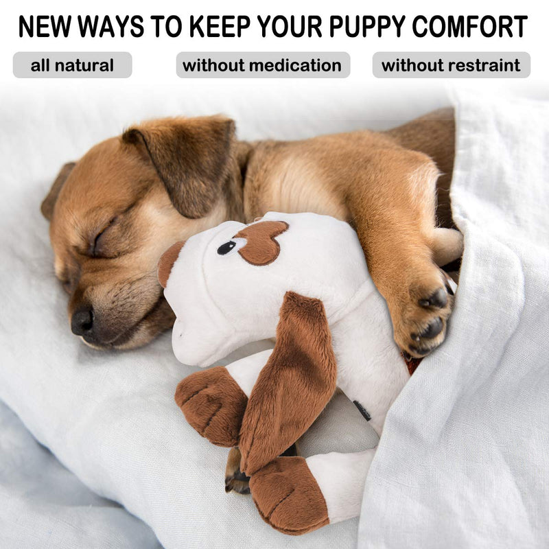 Moropaky Puppy Toy Heartbeat Toy for Anxiety Relief, Behavioral Training Aid Toy for Dog Calming Sleeping Soother Cuddle Snuggle Your Pet Creamy white - PawsPlanet Australia