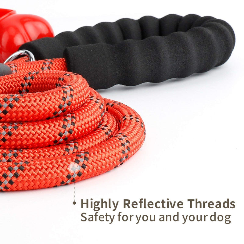 5 FT Strong Dog Leash with Comfortable Padded Handle and Highly Reflective Threads Small Medium and Large Dogs (Red) Red - PawsPlanet Australia