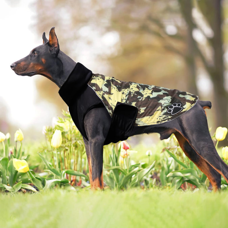 ALAGIRLS Dog Coat Winter Small Dogs Dog Coat Dog Coat with Harness Large Dogs ALADC002 BrownStarCamo L BrownStarCamo - PawsPlanet Australia