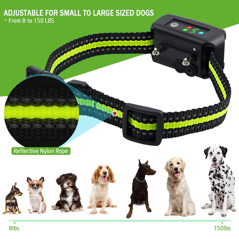 [Australia] - Icnow Bark Collar Barking Control Training Collar with Beep Vibration No Harm Shock Collar 5 Adjustable Sensitivity Control for Small Medium Large Dog with Extra Free Dog Leash 