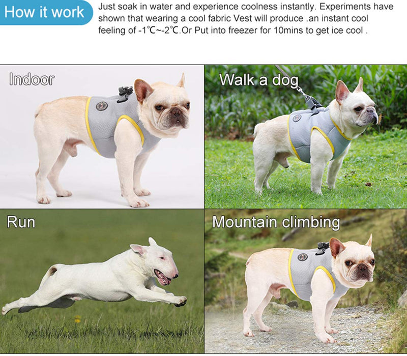 Tineer Pet Cooling Harness Summer Mesh Walking Dog Cool Vest Harness Adjustable for Small/Medium/Large Dogs Indoor or Outdoor Running,Walking,Mountain Climbing (L) L - PawsPlanet Australia