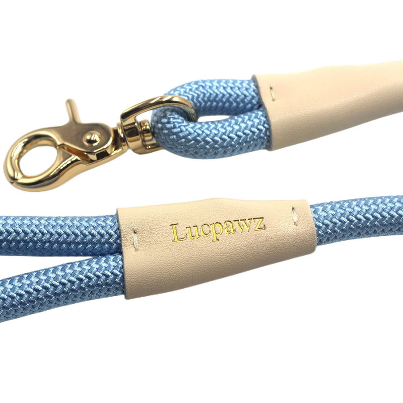 Lucpawz Lobster Snap Pet Leash 5FT, Special Strong Nylon Rope Dog Leash, Solid Color Rope Dog Lead for All Breeds(Blue, 5ft*10mm) 5ft *10mm Blue - PawsPlanet Australia