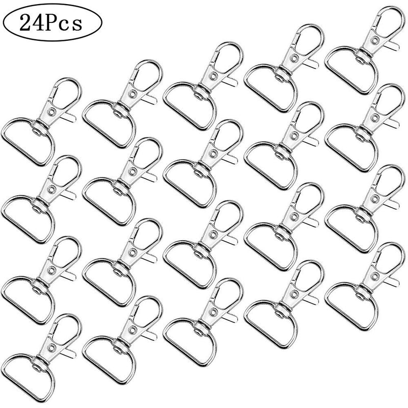 Amasawa 24 Pieces Metal Swivel Clasp Lanyard,Swivel Keyrings Clasps,Lobster Clasps Trigger Snap Hooks,Snap Hooks Key Chain Hooks D Rings Metal Lobster Claw Clasps for Lanyard Key Rings Crafting - PawsPlanet Australia