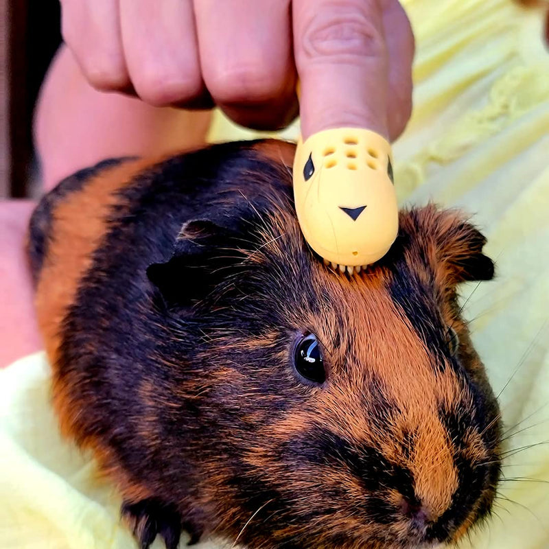 Huggle Brush HuggleBrush Original Yellow Guinea Pig Brush, Rabbit Small Pet Grooming, De-shedding, Bonding - PawsPlanet Australia