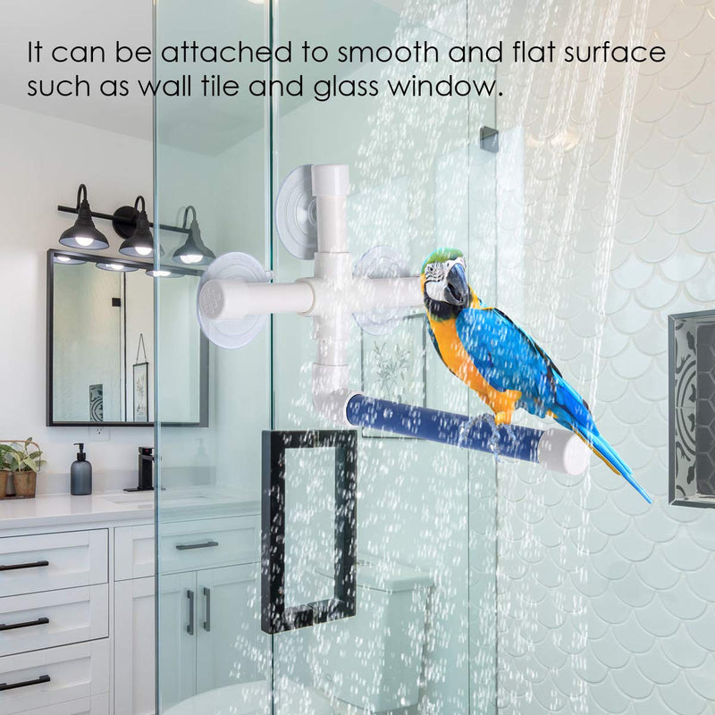 Camidy Parrot Perches,Pet Bird Standing Rack with Suction Cup Parrot Shower Platform Bathing Supply - PawsPlanet Australia