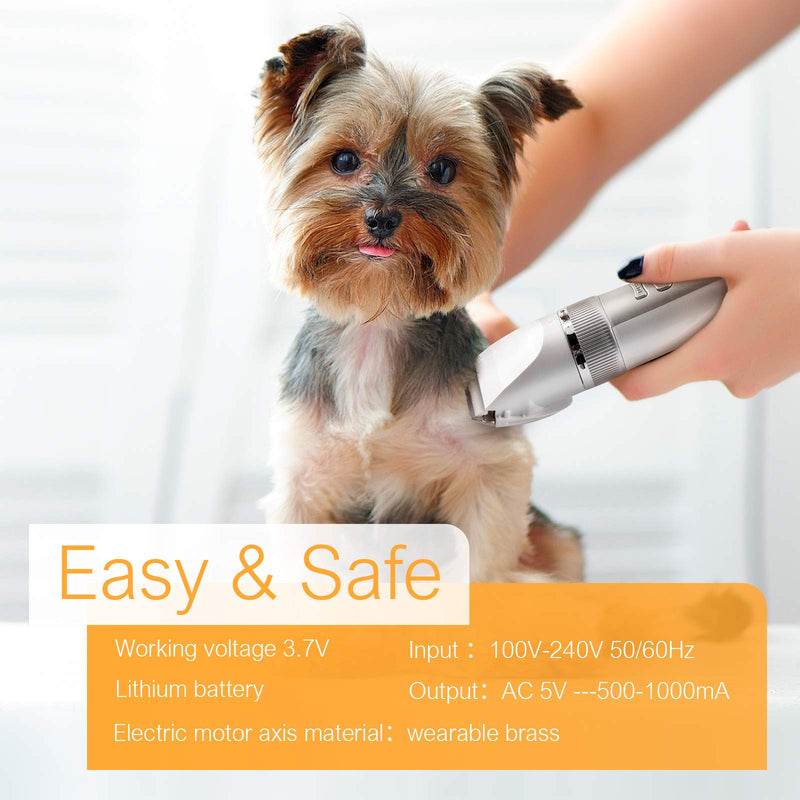 [Australia] - MOSONTH Dog Grooming Clipper Kit, Professional Cordless Pet Hair Trimmer, 4 Speed Electric Rechargeable Shears 180min Runtime for Large & Small Breeds with Thick to Heavy Coats Cat Small Animals 