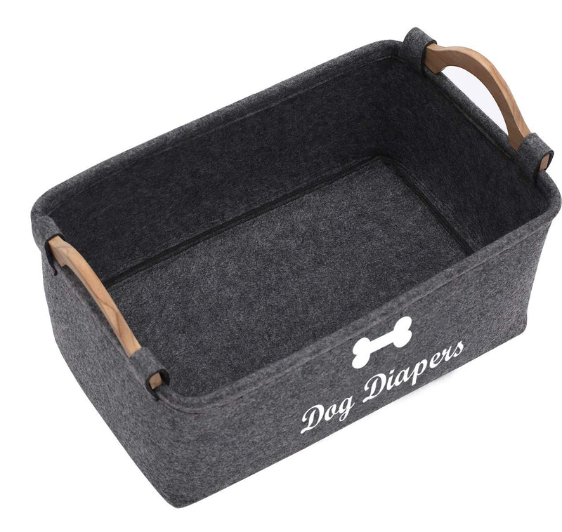 Morezi Felt dog diapers storage bin 38x25x18cm, portable car travel container - perfect for organizing pet diapers,toys, leashes - basket only - PawsPlanet Australia