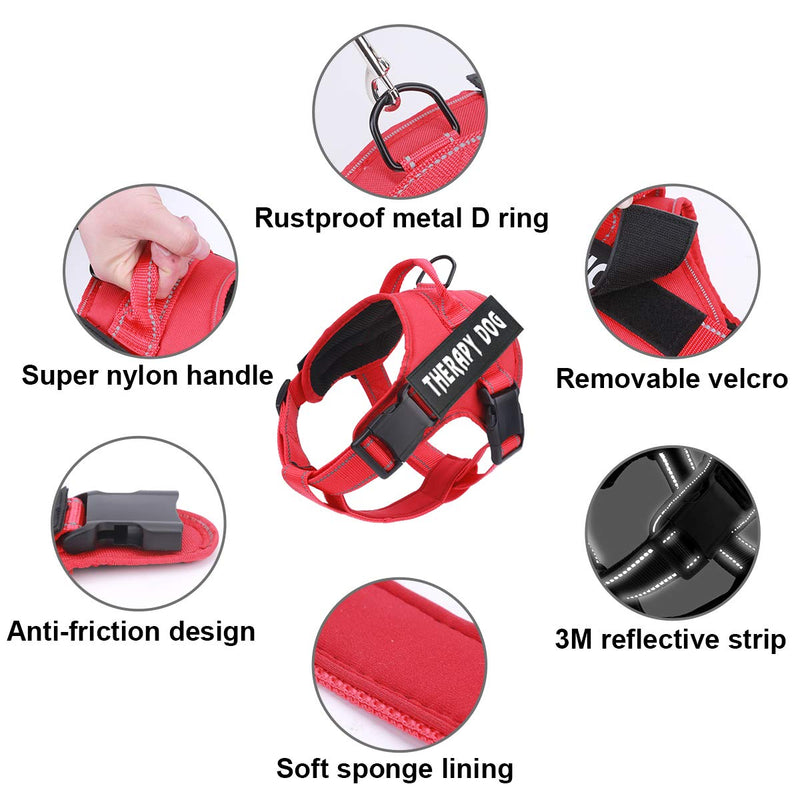 [Australia] - Bolux Dog Harness, No Pulling Pet Vest Harness Service Dogs Vest with Nylon Handle Easy Control in Training Pet Halters with Dog Leash for Medium Large Dogs XL Red 