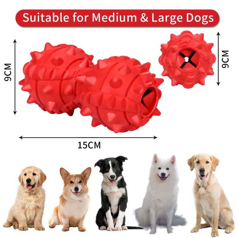 G.C Indestructible Dog Toys for Large Dogs Durable Tough Dog Chew Toys Treat Dispenser Dumbbell Dog Teething Toys for Aggressive Chewers - PawsPlanet Australia