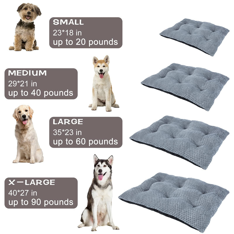 INVENHO Dog Crate Bed Pad Dog Beds for Small Medium Large Dogs Pet Bed Pad for Kennels Washable Ultra Soft Non-Slip Bottom Dog Mat Bed Cat Beds Mattress Kennel Beds (Grey, 23") 23×18 inch - PawsPlanet Australia