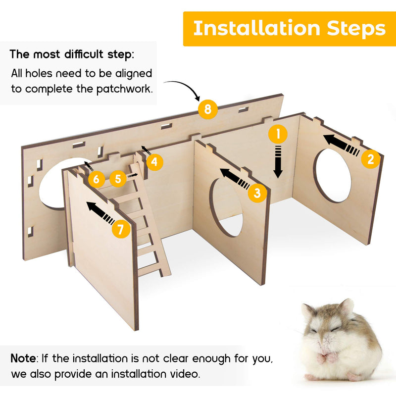 Originalidad Hamster Secret Peep Shed 2-Chamber Hideout & Tunnel Exploring Toys Detachable Habitat House for Guinea Pigs, Hamsters, Chinchillas - PawsPlanet Australia