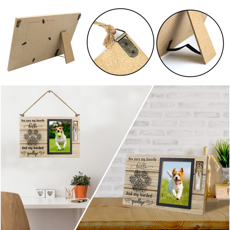 free-space Pet Memorial Picture Frame with Small Glass Bottle for Ashes or Hair Dog Cat Loss Gift (Black) Black - PawsPlanet Australia