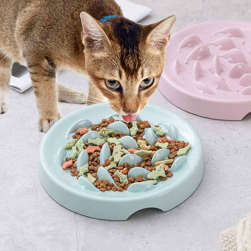 Slow Feeder Cat Bowl,Melamine Fun Interactive Feeder Bloat Stop Puzzle Cat Bowl Preventing Feeder Anti Gulping Healthy Eating Diet Pet Dog Slow Feeding Bowls Against Bloat, Indigestion and Obesity Green - PawsPlanet Australia