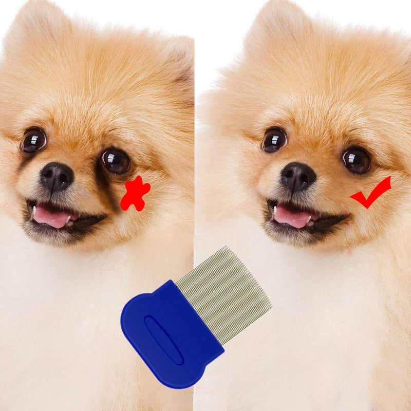 2 Pcs Pet Comb for Cat Dog Flea Lice Tear Stain Remover Combs Fine Tooth Grooming Removal Tool - PawsPlanet Australia