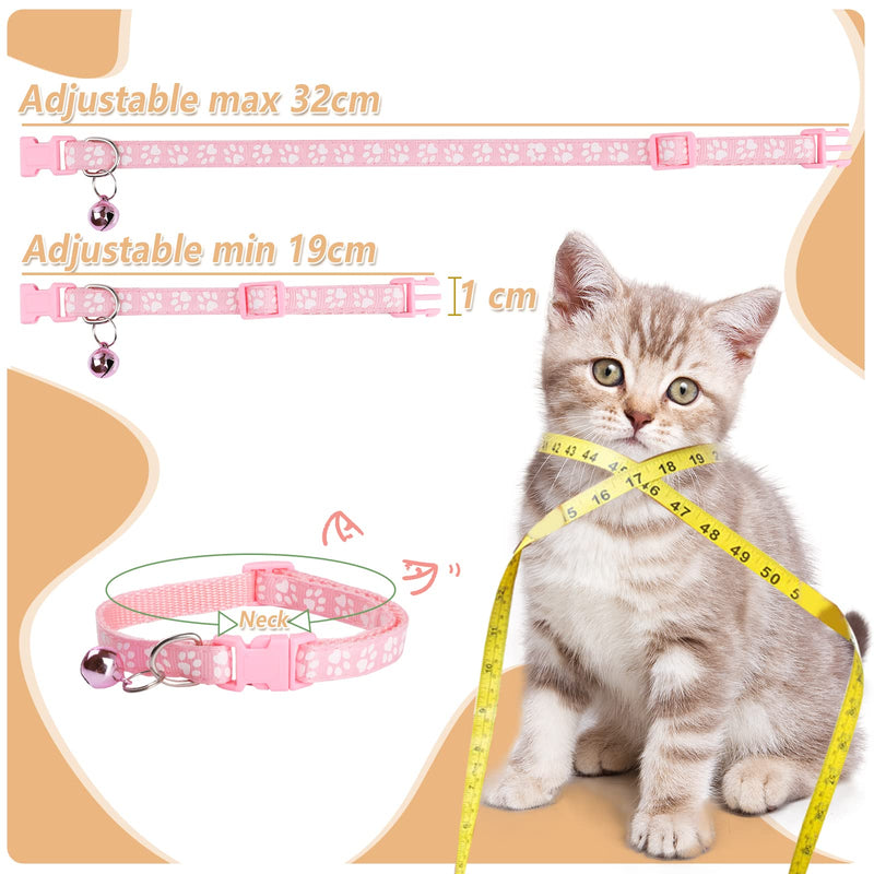 Bigqin Pack of 6 cat collars, reflective cat collars with safety clasp and bell, adjustable cat collar from 19 to 32 cm - PawsPlanet Australia