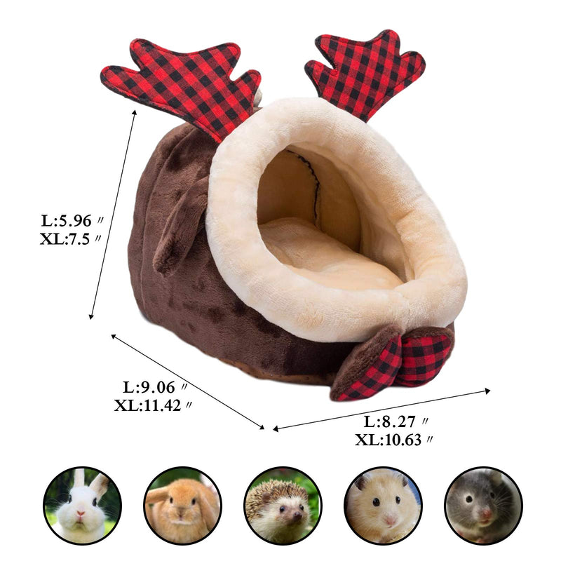 [Australia] - Orangdogo Hamster Guinea Pig Cage Accessorie Rabbit Chinchilla Hedgehog Bird Small Animal Pet Bed House L Elk (Brown) 