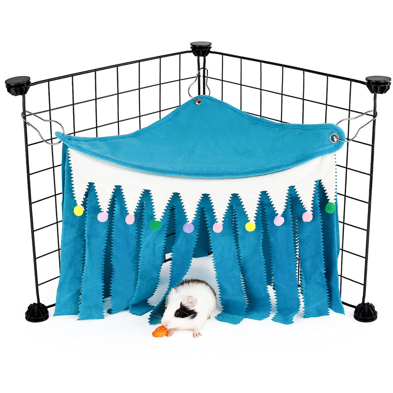 ONEJU Guinea Pig Hideout, Triangular Top Hideout for Guinea Pigs, 3-Sided Small Animal Hiding Place for Guinea Pigs, Rabbits, Chinchillas, Ferrets, Without Metal Fences. (Blue) 1 pack of blue - PawsPlanet Australia