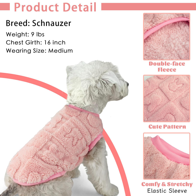 XPUDAC 3 Pack Dog Sweater, Dog Winter Coat with Rabbits Hearts Pattens Pullover Stretchy Fleece Dog Sweaters for Small Medium Dogs Girl boy-M（Red,Pink,Orange Red-Pink-Orange - PawsPlanet Australia