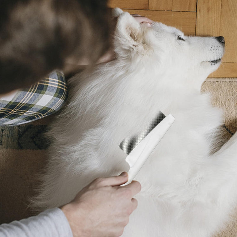 3 Pcs Pet Comb, Pet Flea Comb, Stainless Steel Pet Flea Comb, Pet Hair Comb, Double Row Flea Comb, Used for Removing Floating Hair, Lice Cleaning, etc. (White) - PawsPlanet Australia
