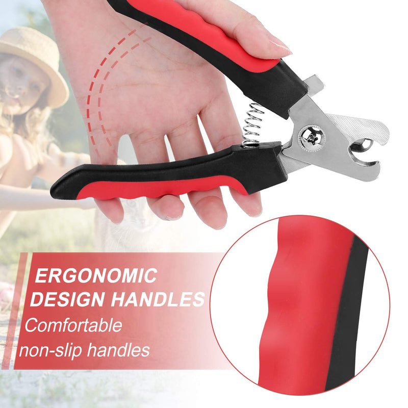 [Australia] - STARVII Dog Nail Clippers and Trimmer with Safety Guard, Professional Cat Nail Clippers Avoid Over-Cutting, Pet Care and Manicure Kits of Pets Red 