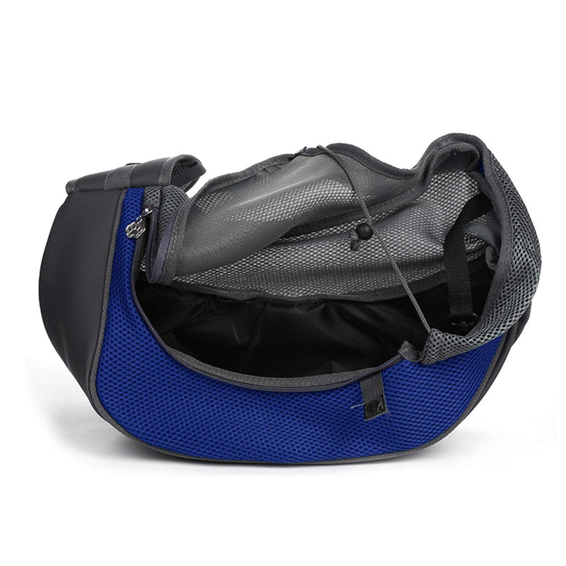 Pet Sling Carrier, Hands-Free Small Pet Carrier for Small Dogs and Cats up to 5kg, Breathable Mesh Dog Sling Carrier with Adjustable Shoulder Strap for Outdoor and Travel (Blue) blue - PawsPlanet Australia
