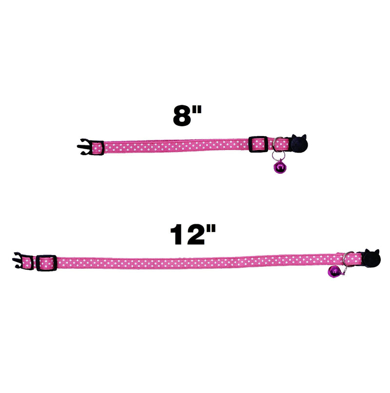 [Australia] - PACCOMFET 6 Pcs Breakaway Cat Collars Adjustable Colorful Nylon Safety Pet Collar Printed Wave Point with Bells 