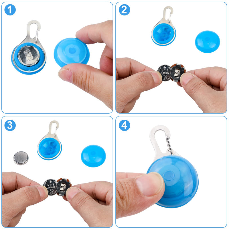 Pwsap Safety LED Flashing Light for Dogs, Cats, Light Pendant Dog Cat Collars Key Chain, 3 Flashing Modes Waterproof Safety Pet Lights Blue - PawsPlanet Australia