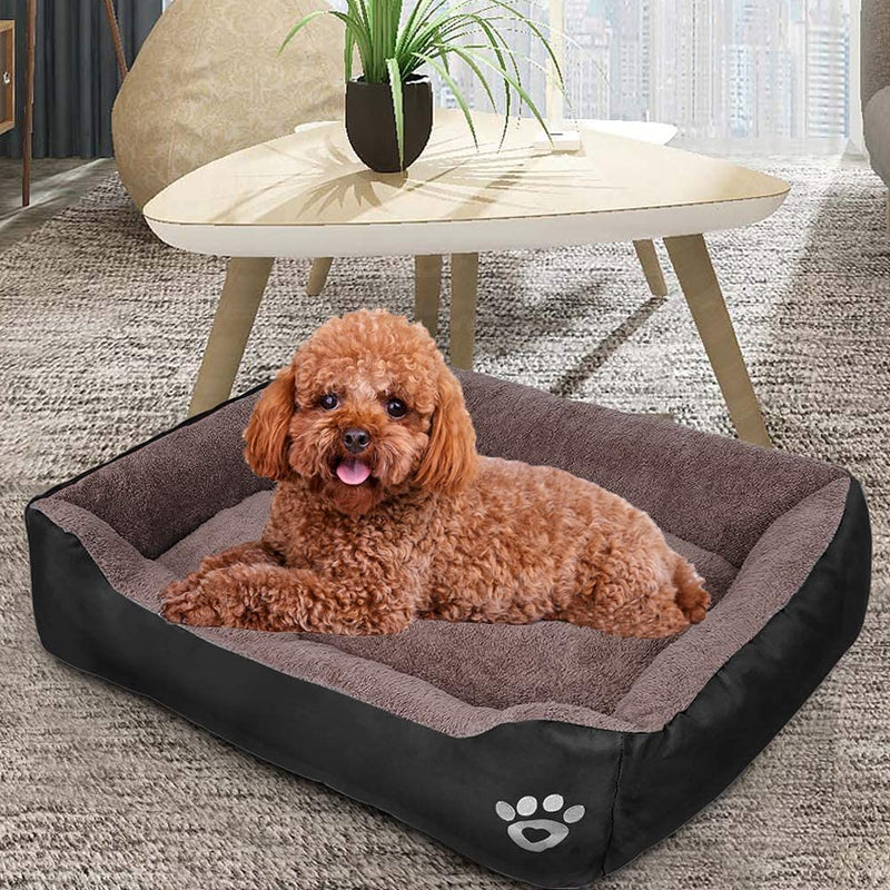 CLOUDZONE Dog Bed Machine Washable Rectangle Breathable Soft PP Fiber with Nonskid Bottom Extra Large Pet Bed for Medium and Large Dogs or Multiple L- Small dog(28''x20'') Black - PawsPlanet Australia