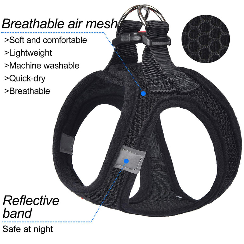 matilor Dog Harness Step-in Breathable Puppy Cat Dog Vest Harnesses for Small Medium Dogs Small (Pack of 1) Black - PawsPlanet Australia