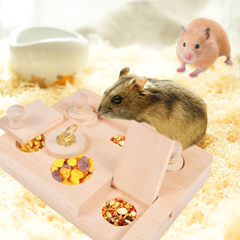 Funmo guinea pig toy, hamster toy made of wood, small animal toy, 6 in 1 wooden toy for foraging, for hamsters, guinea pigs, chinchillas, gerbils, dwarf hamsters - PawsPlanet Australia