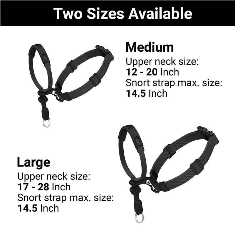 SVD.PET No-Pull Dog Headcollar for Easier Walks, Chew-Proof Protector to Increase Comfort, Simple Design, Easy to Wear and Adjust (Medium Size for Small and Medium Size Dogs) M: Upper Neck 12 - 20 inch Black - PawsPlanet Australia