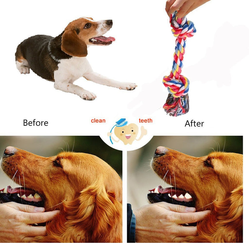 Janlyy Pet Dog Toys Dog Chew Rope Toys Set Non-toxic Material Durable Interactive Toys for Puppy Medium Dogs(5 Pack, Random Color) - PawsPlanet Australia